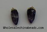 NGP6244 12*28mm - 15*30mm faceted bullet amethyst pendants