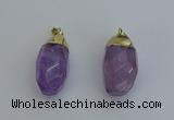 NGP6298 18*30mm - 22*35mm faceted nuggets amethyst pendants