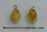 NGP6299 18*30mm - 22*35mm faceted nuggets citrine pendants