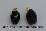 NGP6302 18*30mm - 22*35mm faceted nuggets smoky quartz pendants