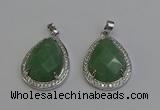 NGP6339 25*30mm teardrop green aventurine pendants wholesale