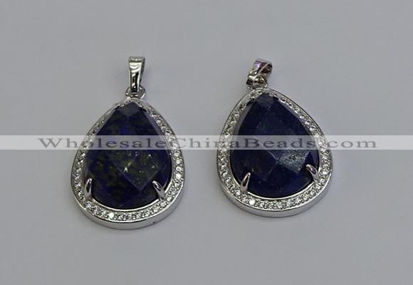 NGP6344 25*30mm teardrop lapis lazuli pendants wholesale