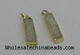 NGP6378 10*40mm - 11*42mm rectangle druzy agate pendants