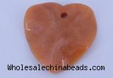 NGP640 5pcs 50*50mm heart red aventurine gemstone pendants