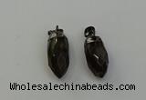 NGP6435 12*24mm - 15*30mm faceted bullet smoky quartz pendants