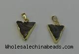 NGP6548 18*20mm - 20*25mm triangle druzy agate gemstone pendants