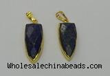 NGP6564 12*35mm - 15*40mm arrowhead lapis lazuli pendants