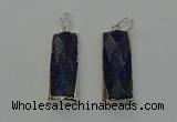 NGP6566 14*30mm - 15*38mm faceted rectangle lapis lazuli pendants