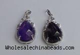 NGP6609 22*30mm faceted teardrop amethyst gemstone pendants