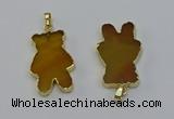 NGP6660 22*38mm Animal or V-shaped agate gemstone pendants