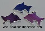 NGP6675 28*42mm - 30*45mm dolphin agate gemstone pendants