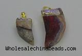 NGP6705 15*30mm - 20*40mm horn agate gemstone pendants