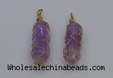 NGP6733 13*40mm sticks amethyst gemstone pendants wholesale