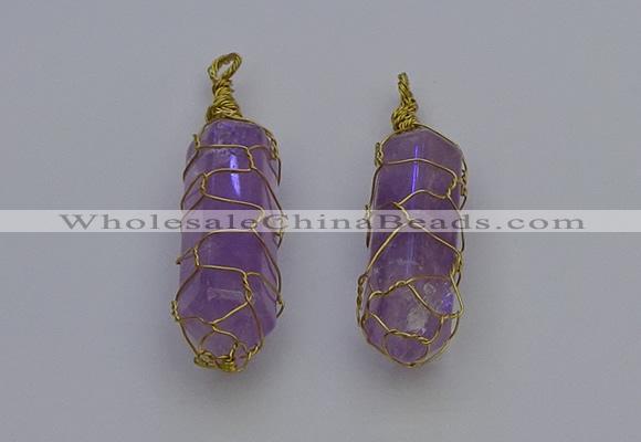 NGP6733 13*40mm sticks amethyst gemstone pendants wholesale