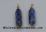 NGP6750 13*40mm sticks lapis lazuli gemstone pendants wholesale