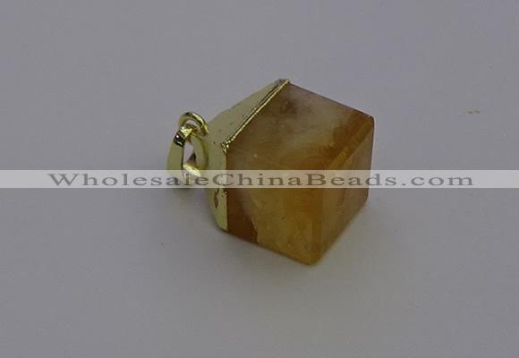 NGP6763 15*22mm cube citrine gemstone pendants wholesale