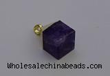 NGP6766 15*22mm cube amethyst gemstone pendants wholesale