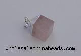 NGP6781 15*22mm cube rose quartz gemstone pendants wholesale