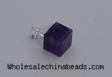 NGP6786 15*22mm cube amethyst gemstone pendants wholesale