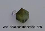 NGP6790 15*22mm cube green qutilated quartz pendants wholesale