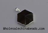 NGP6828 24*25mm hexagon smoky quartz pendants wholesale