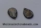 NGP6854 18*25mm - 20*25mm flat teardrop druzy agate pendants