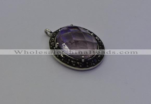 NGP6861 20*25mm oval light amethyst pendants wholesle