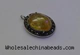 NGP6864 20*25mm oval citrine gemstone pendants wholesle