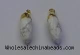 NGP6880 12*30mm - 15*30mm faceted bullet white howlite pendants