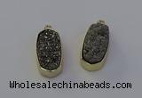 NGP6907 10*22mm - 12*25mm freeform plated druzy quartz pendants