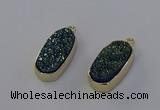 NGP6909 10*22mm - 12*25mm freeform plated druzy quartz pendants