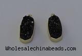 NGP6913 10*22mm - 12*25mm freeform plated druzy quartz pendants