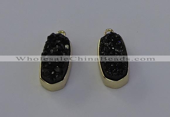 NGP6913 10*22mm - 12*25mm freeform plated druzy quartz pendants