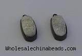 NGP6917 10*22mm - 12*25mm freeform plated druzy quartz pendants