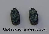 NGP6920 10*22mm - 12*25mm freeform plated druzy quartz pendants