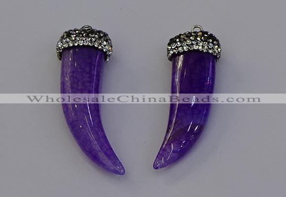 NGP6963 12*40mm - 15*45mm horn agate gemstone pendants