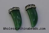 NGP6979 12*40mm - 15*45mm horn green aventurine pendants wholesale