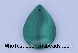 NGP701 22*30mm flat teardrop natural malachite gemstone pendant