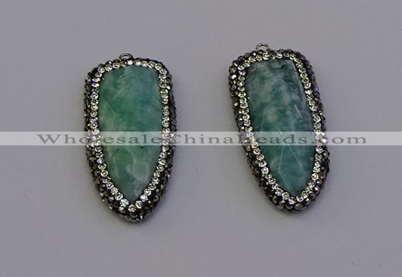 NGP7015 20*45mm arrowhead amazonite gemstone pendants wholesale