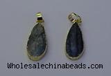 NGP7046 12*25mm - 13*28mm flat teardrop blue kyanite pendants