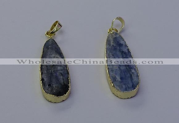 NGP7047 13*35mm - 14*40mm flat teardrop blue kyanite pendants