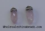 NGP7056 12*30mm - 15*35mm faceted bullet rose quartz pendants