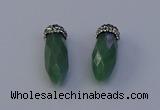 NGP7064 12*30mm - 15*35mm faceted bullet green aventurine pendants