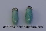 NGP7065 12*30mm - 15*35mm faceted bullet amazonite pendants