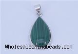 NGP710 14*37mm teardrop natural malachite with sterling silver pendant