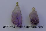 NGP7147 20*40mm - 30*45mm faceted nuggets amethyst pendants