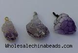 NGP7149 20*40mm - 30*45mm faceted nuggets amethyst pendants