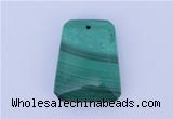 NGP717 18*23mm trapezoid natural malachite gemstone pendant