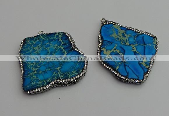 NGP7229 30*50mm - 40*60mm freeform sea sediment jasper pendants