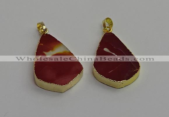 NGP7247 22*35mm flat teardrop mookaite gemstone pendants